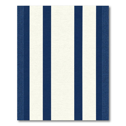 Classic Navy Cream Stripes Rug