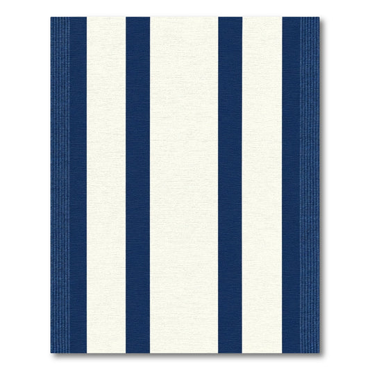 Classic Navy Cream Stripes Rug