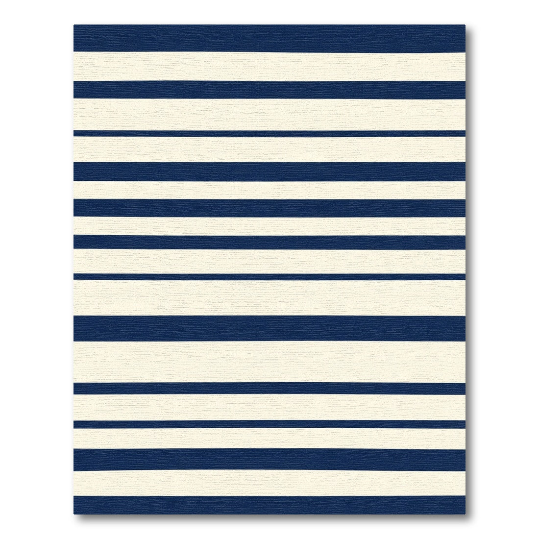 Deep Blue Ivory Horizontal Bands Rug