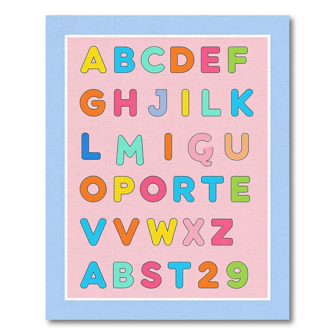 Playful Alphabet Letters Colorful Composition Rug