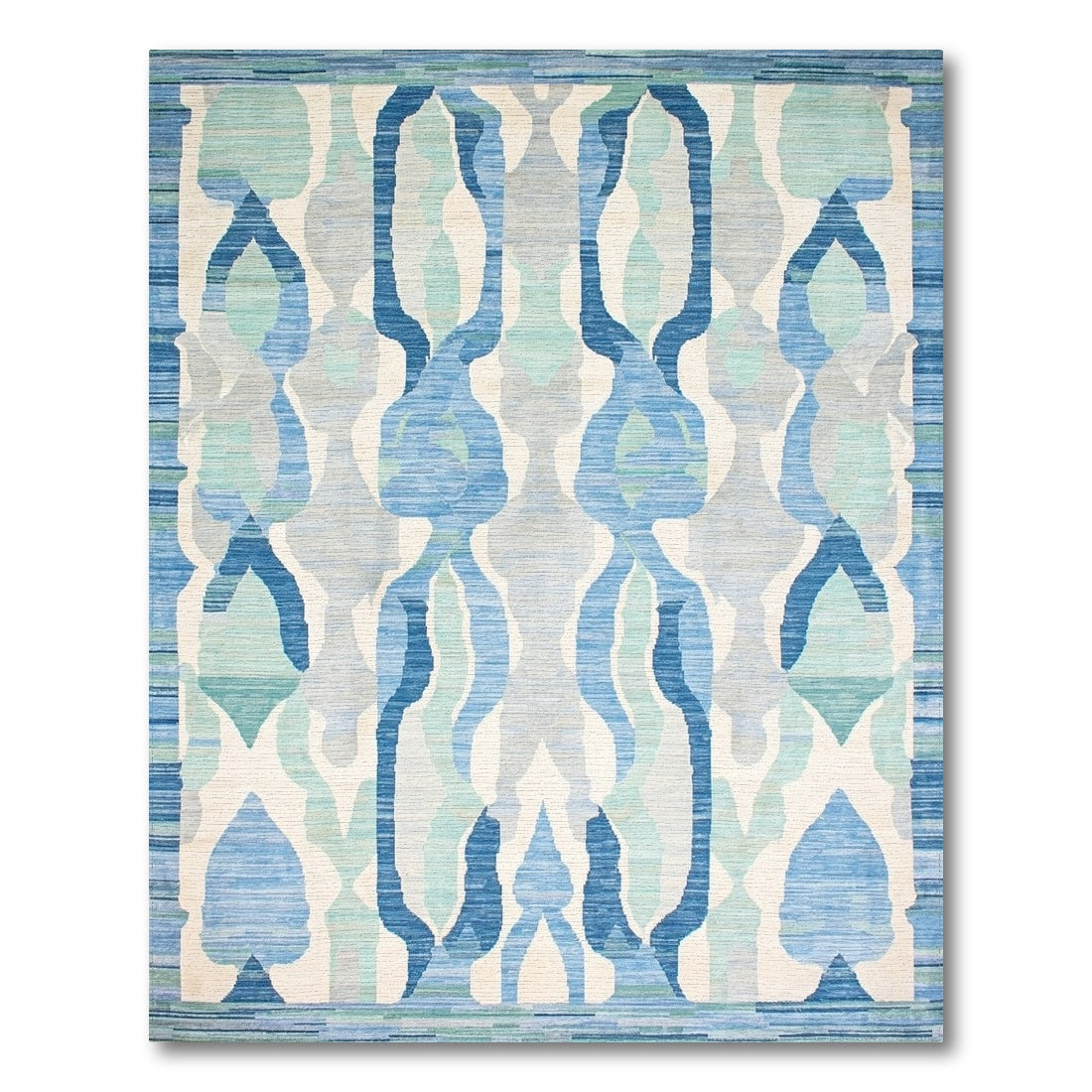 Blue and Teal Geometric Modern Blue Teal Geometric Area Rug