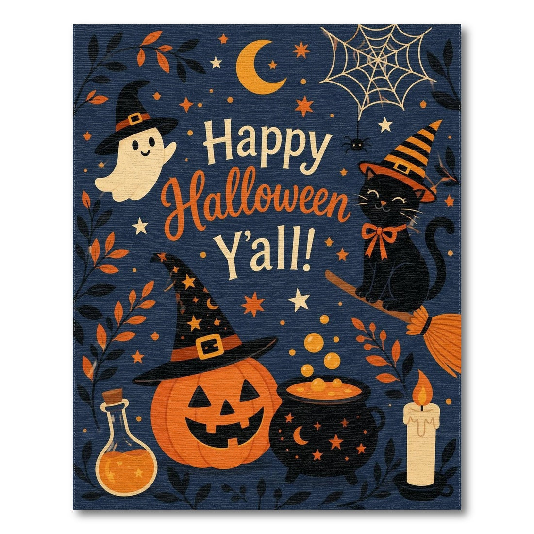 Happy Halloween Y'all Area Rug