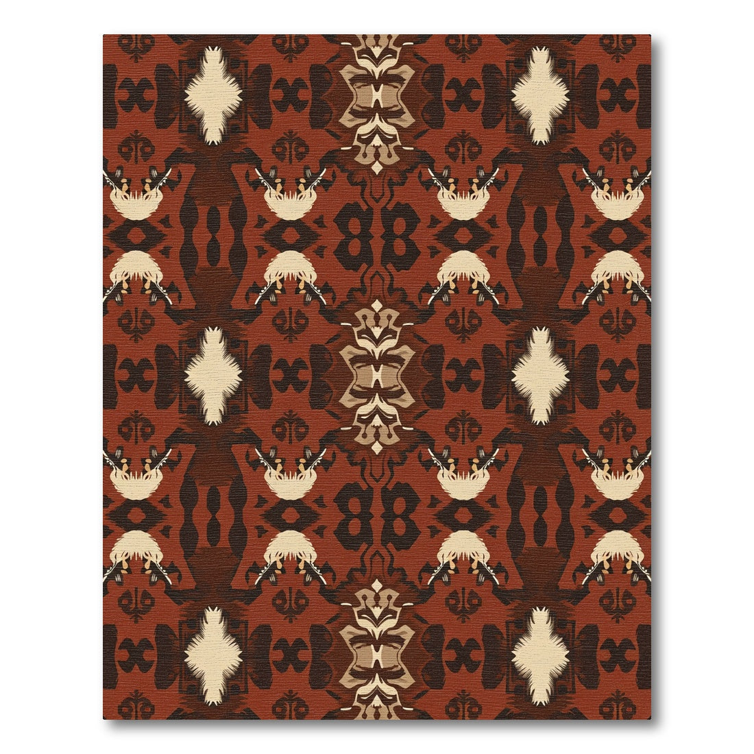Rustic Earthy Tone Tribal Medallion Rug