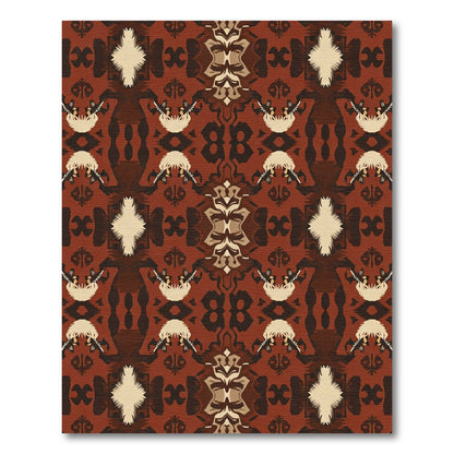 Rustic Earthy Tone Tribal Medallion Rug