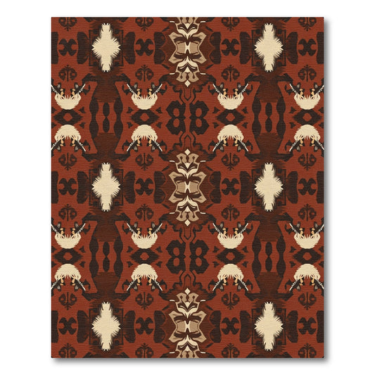 Rustic Earthy Tone Tribal Medallion Rug