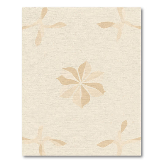 Pale Beige Abstract Floral Medallion Rug