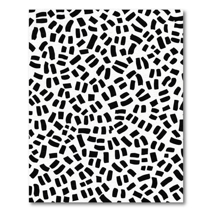 Black Abstract Brushstroke Sprinkle Rug