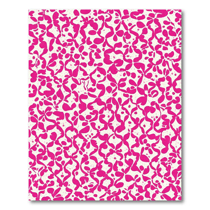 Bright Pink Abstract Floral Scatter Rug