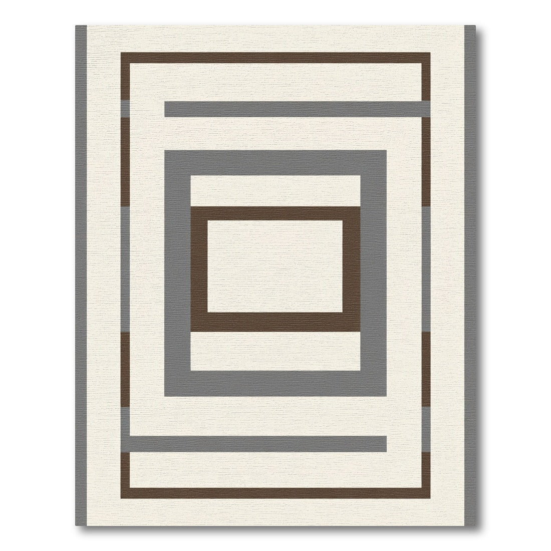 Neutral Geometric Concentric Rectangles Rug