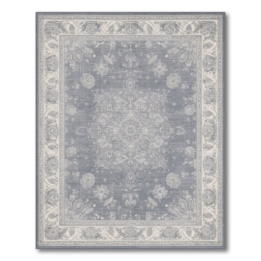 Grey Floral Vintage Grey Area Rug