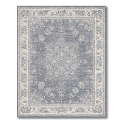 Grey Floral Vintage Grey Area Rug