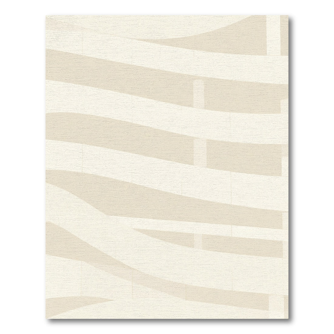 Cream Tan Curved Stripes Rug