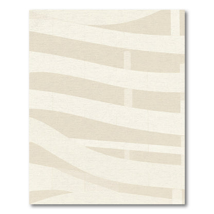 Cream Tan Curved Stripes Rug