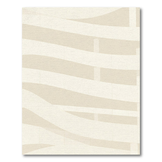 Cream Tan Curved Stripes Rug