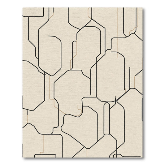 Geometric Maze Lines Rug
