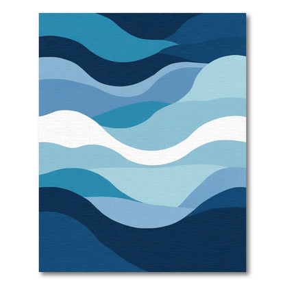 Shades Blue Abstract Wave Layers Rug