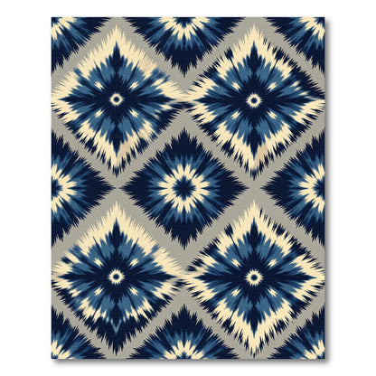 Indigo Diamond Tie Dye Rug