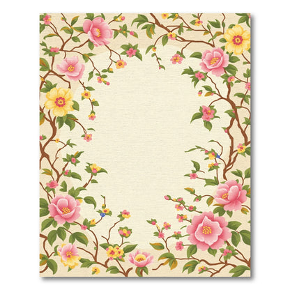 Pink Yellow Blooming Branches Rug