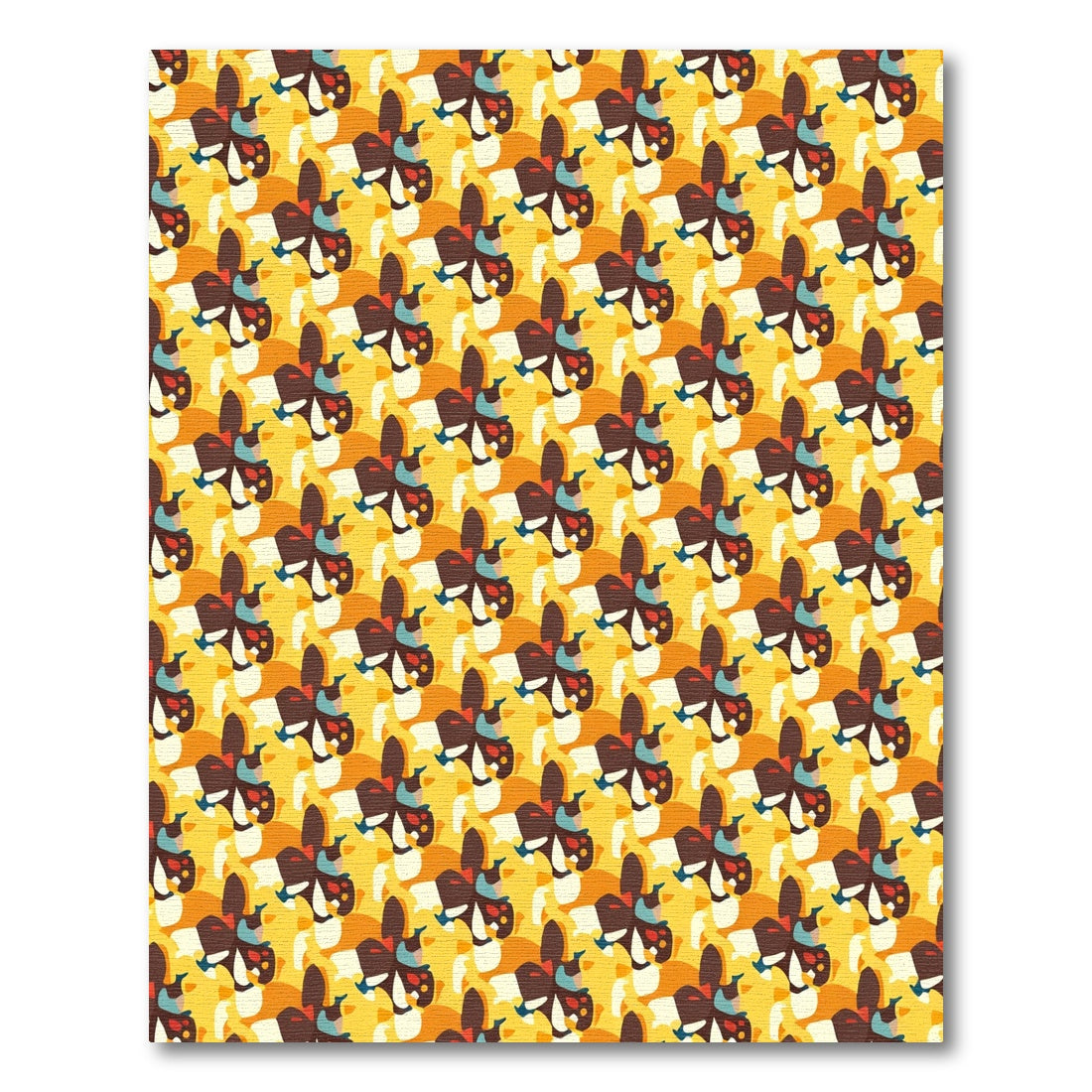 Abstract Butterfly Bloom Yellow Rug