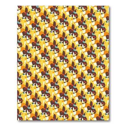Abstract Butterfly Bloom Yellow Rug