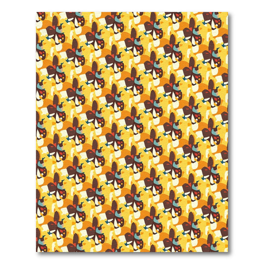 Abstract Butterfly Bloom Yellow Rug