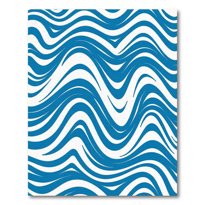 Bold Blue Flowing Swirls Rug