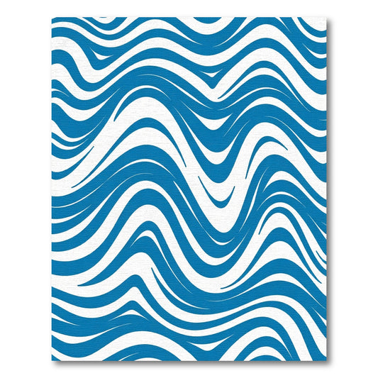 Bold Blue Flowing Swirls Rug