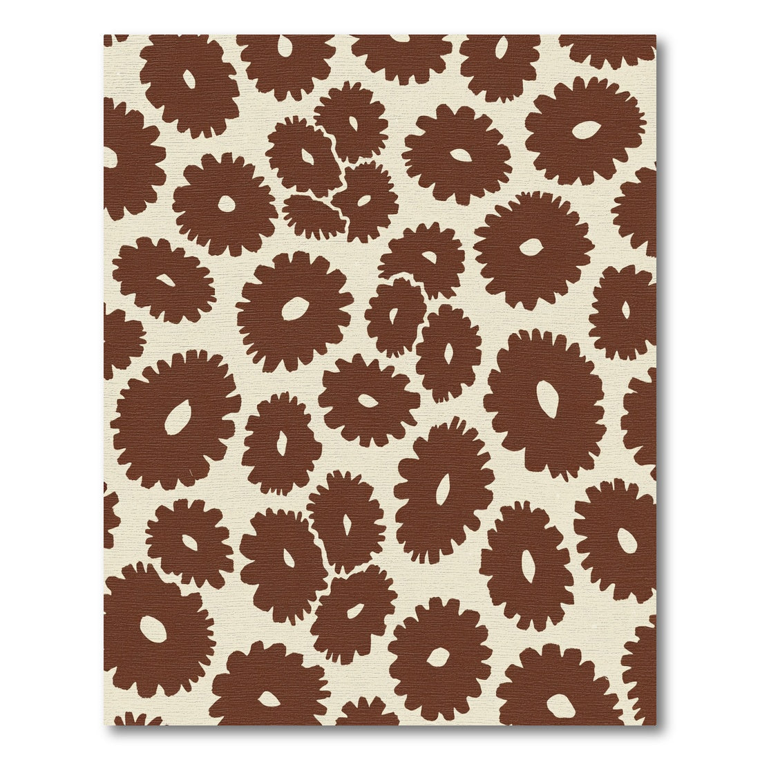 Brown Abstract Floral Scatter Rug