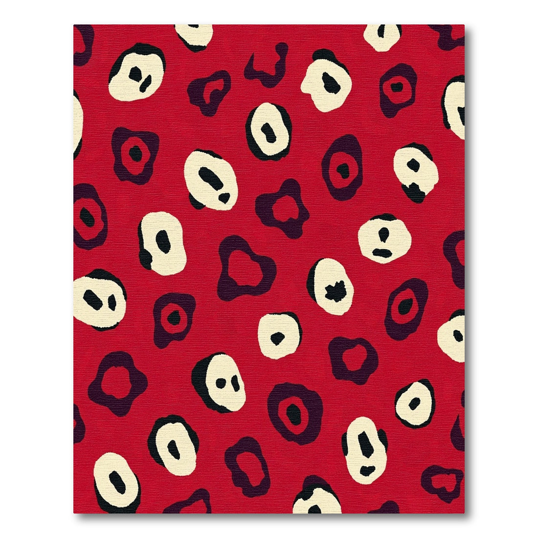 Crimson Abstract Animal Spot Rug