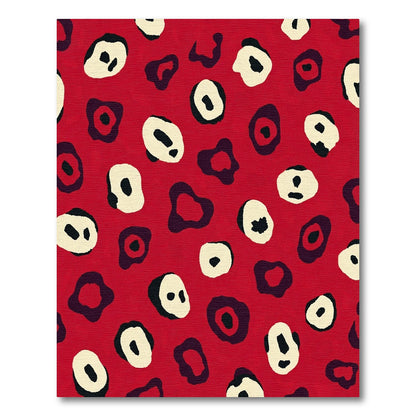 Crimson Abstract Animal Spot Rug