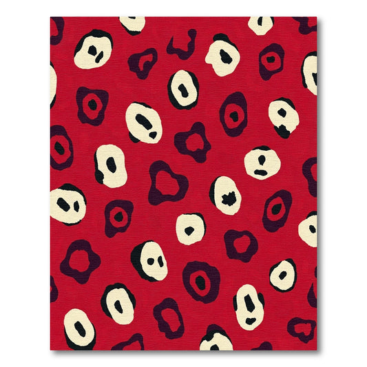 Crimson Abstract Animal Spot Rug