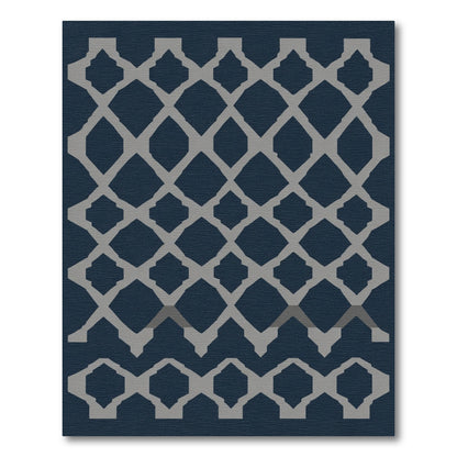 Charcoal Gray Lattice Diamond Repeats Rug