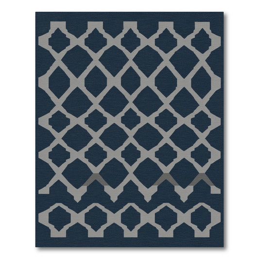 Charcoal Gray Lattice Diamond Repeats Rug
