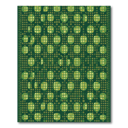 Green Abstract Circles Dot Arrangement Rug