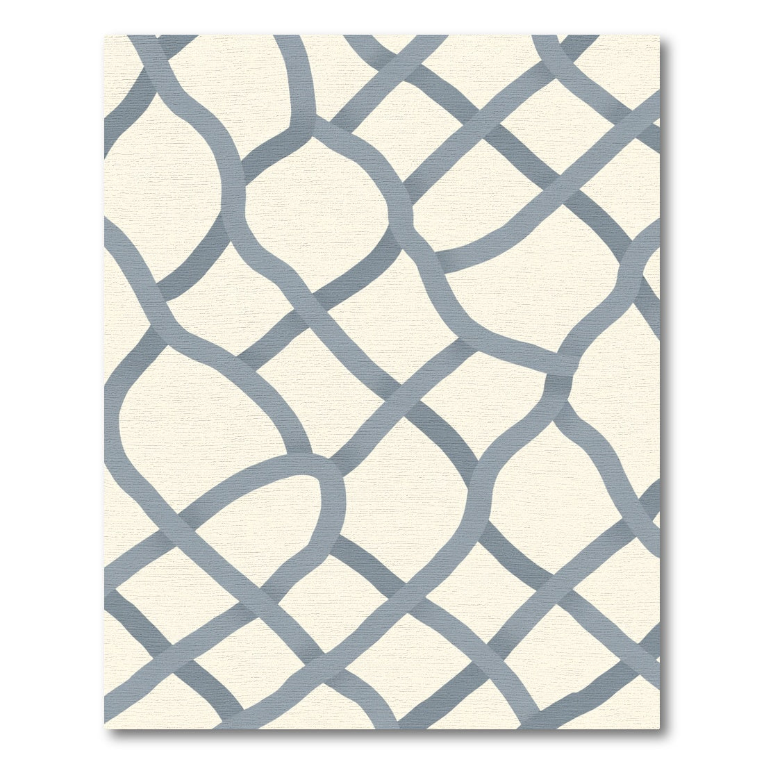 Cerulean Interwoven Lattice Rug