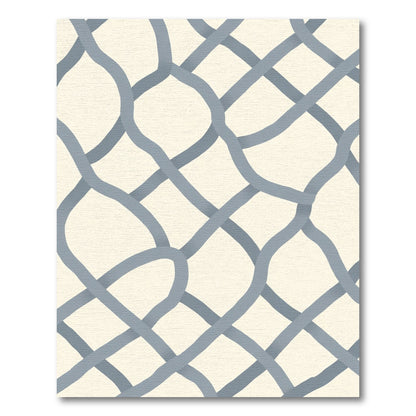 Cerulean Interwoven Lattice Rug