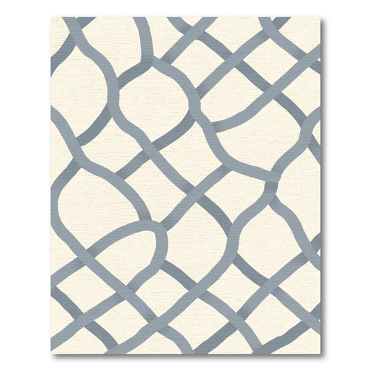 Cerulean Interwoven Lattice Rug