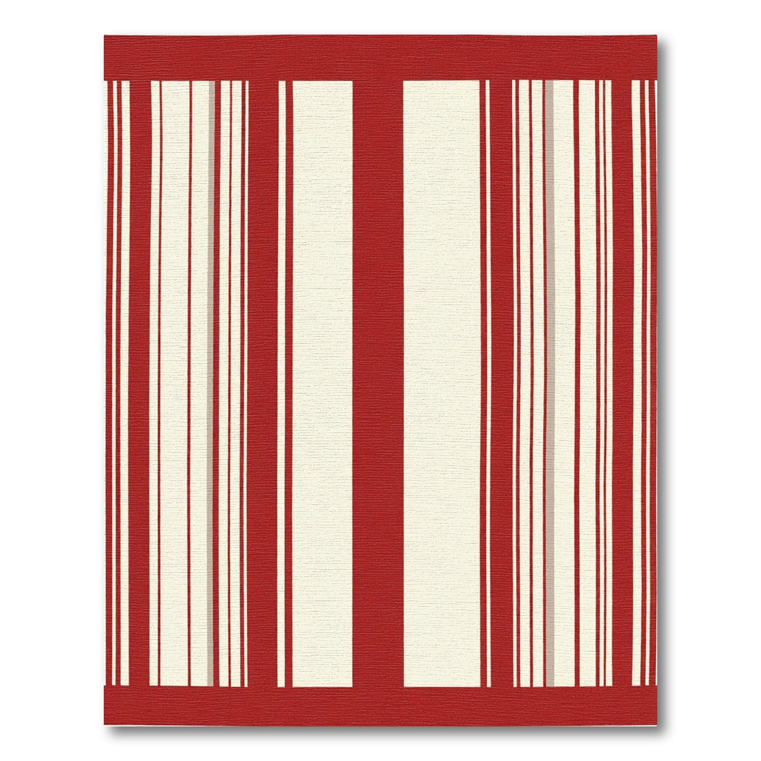 Red Cream Vertical Stripe Rug