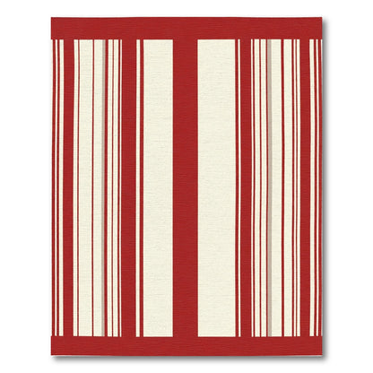 Red Cream Vertical Stripe Rug