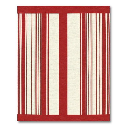 Red Cream Vertical Stripe Rug