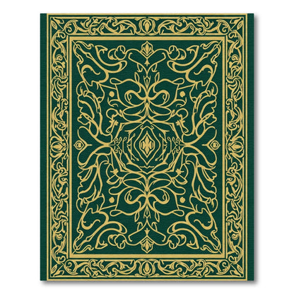 Emerald Gold Ornate Arabesque Rug
