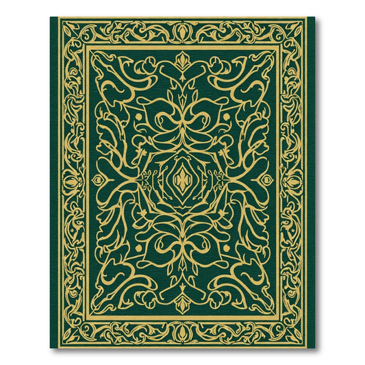 Emerald Gold Ornate Arabesque Rug