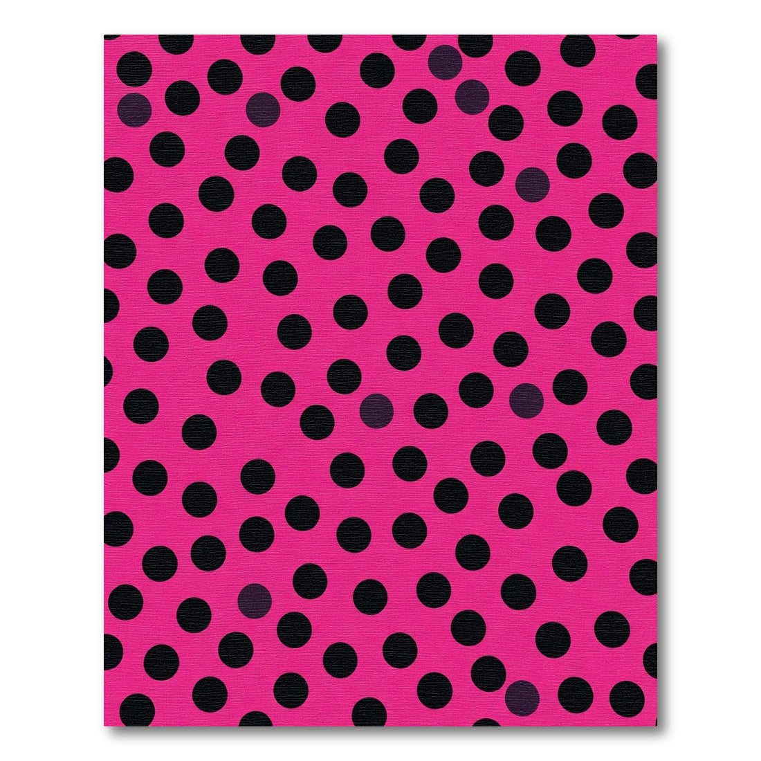 Bright Pink Black Polka Dot Round Rug