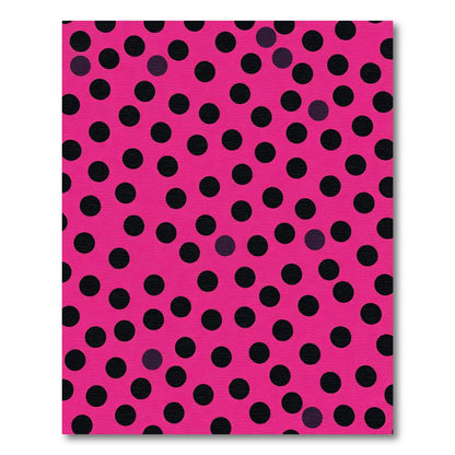 Bright Pink Black Polka Dot Round Rug