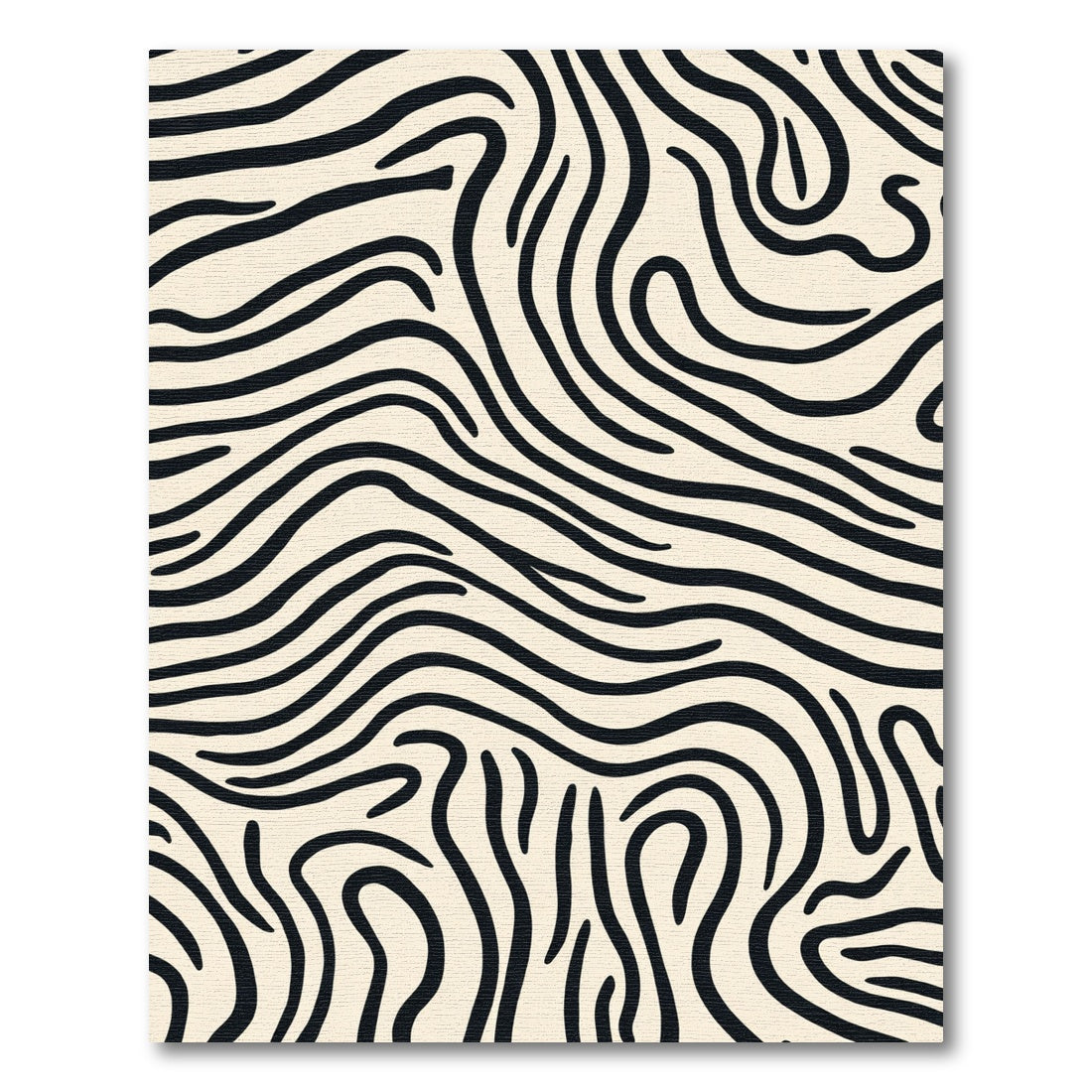 Cream Black Organic Stripe Rug