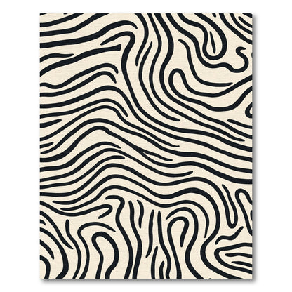 Cream Black Organic Stripe Rug