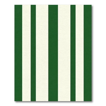 Classic Green And Cream Stripe Rug