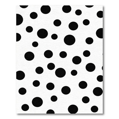 Monochromatic Black White Polka Dot Rug