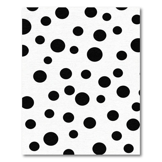Monochromatic Black White Polka Dot Rug