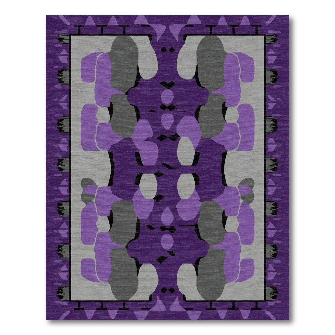 Amethyst Gray Abstract Organic Shapes Rug